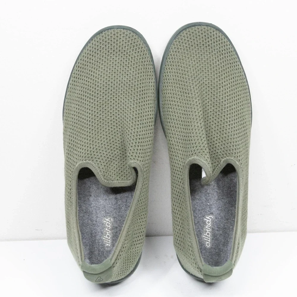 ALLBIRDS Tree Lounger Eucalyptus Fiber Slip On Sneakers Olive Green Mens Sz 9